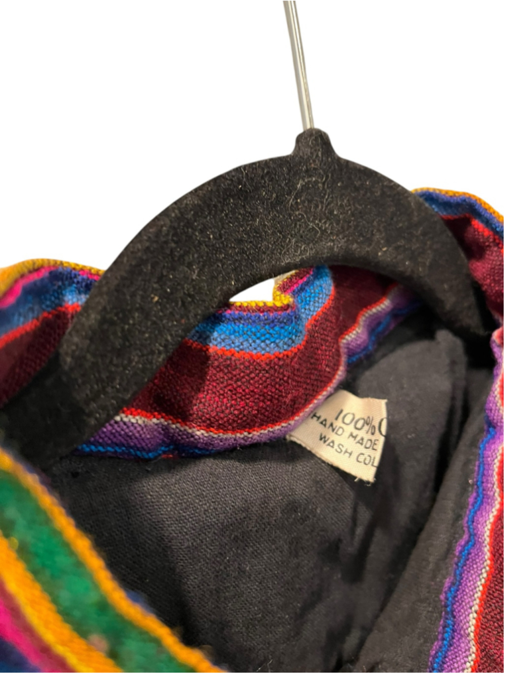 Vintage 90s Guatemalan Patchwork Bomber Jacket Woven Boho Hippie Festival Medium - Picture 4 of 13